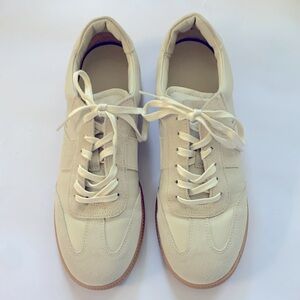 ME+EM Retro Sneakers Cream Beige Leather Sz 11 Like New